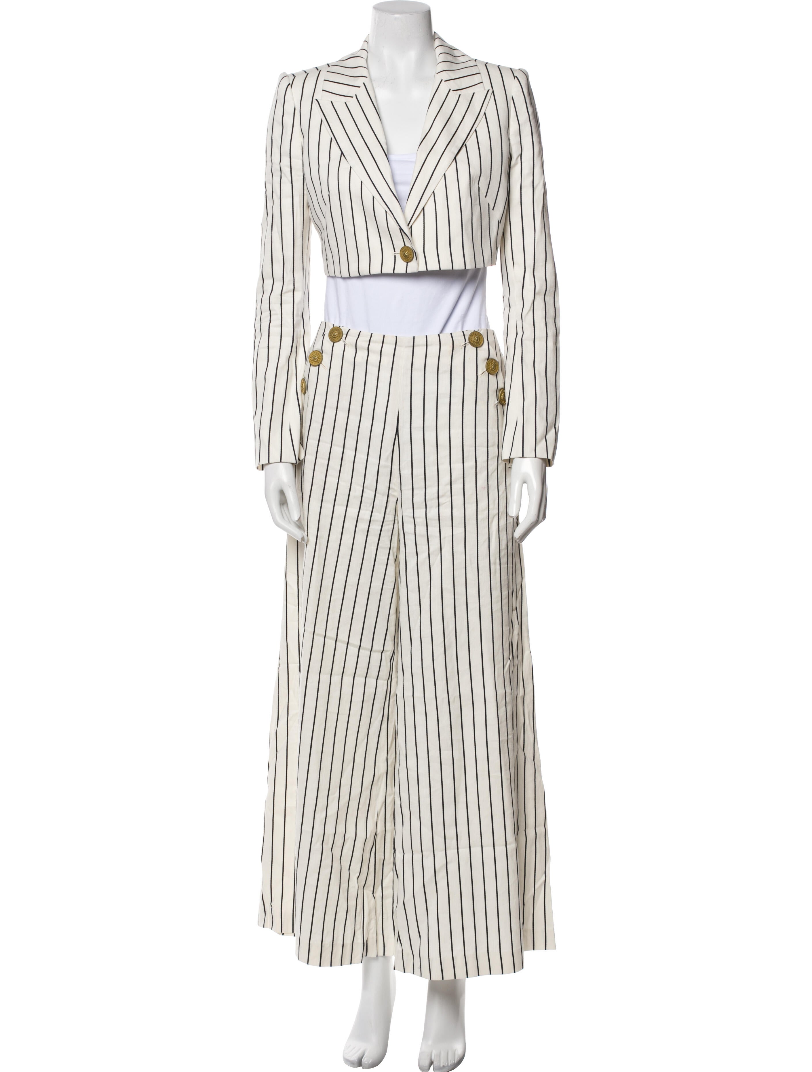 L'Agence Linen Striped Pantsuit