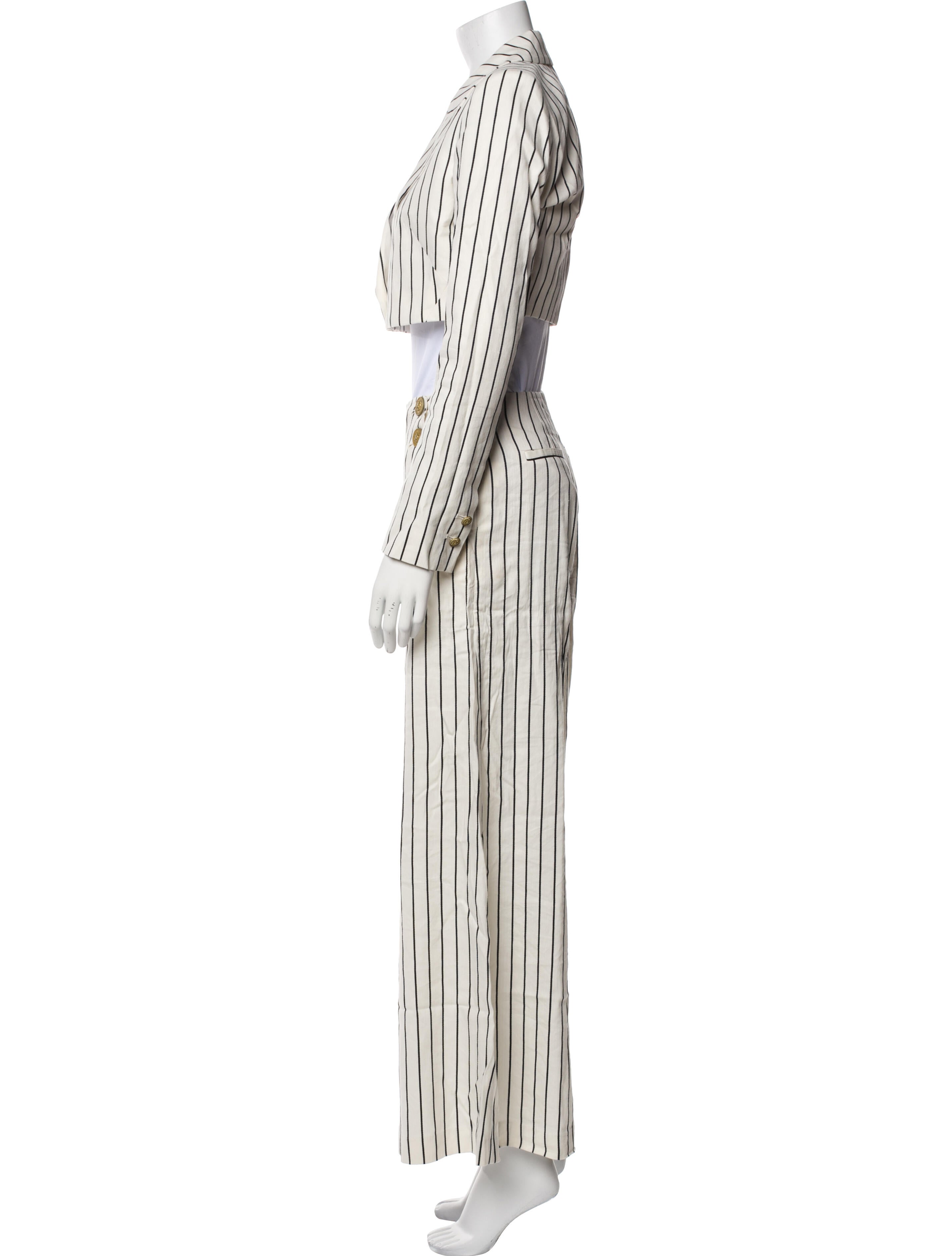 L'Agence Linen Striped Pantsuit