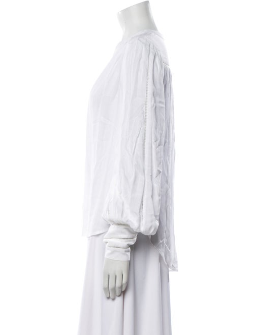 L'Agence Linen V-Neck Button-Up Top