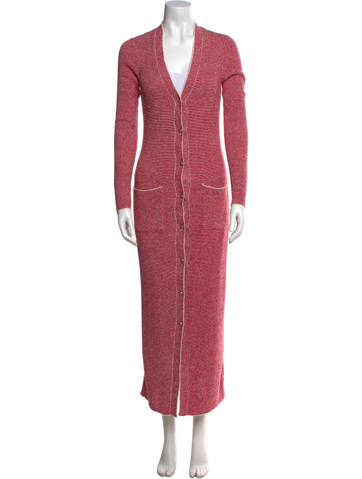 L'Agence Striped V-Neck Sweater