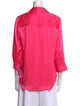 L'Agence Silk Three-Quarter Sleeve Button-Up Top