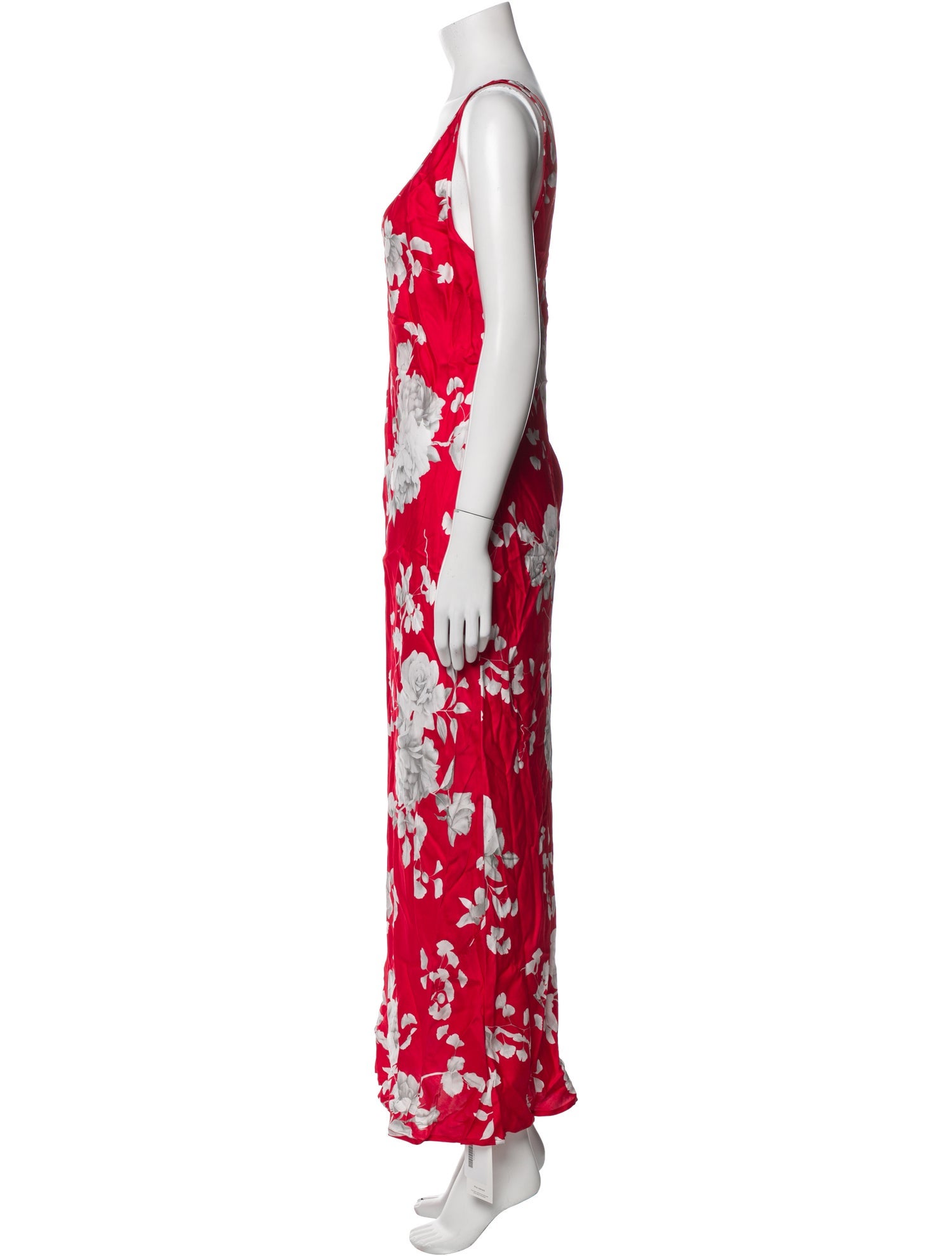 L'Agence Floral Print Long Dress