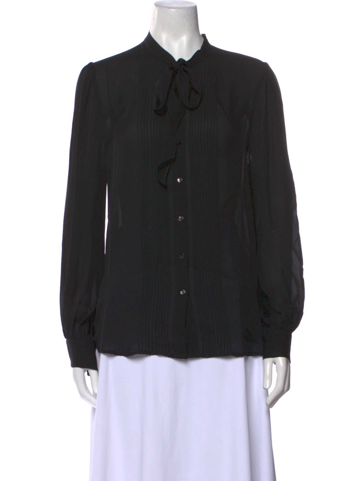 L'Agence Silk Long Sleeve Button-Up Top