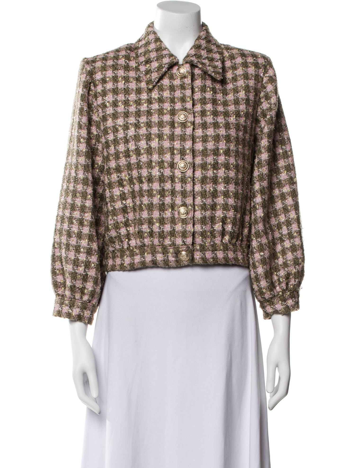 L'Agence Houndstooth Print Blazer