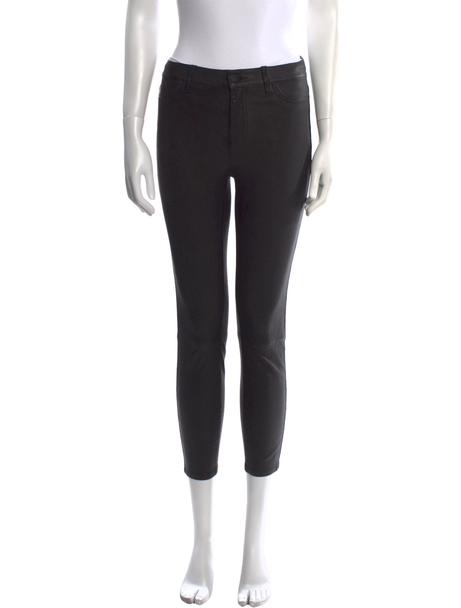 L'Agence Lamb Leather Skinny Leg Pants
