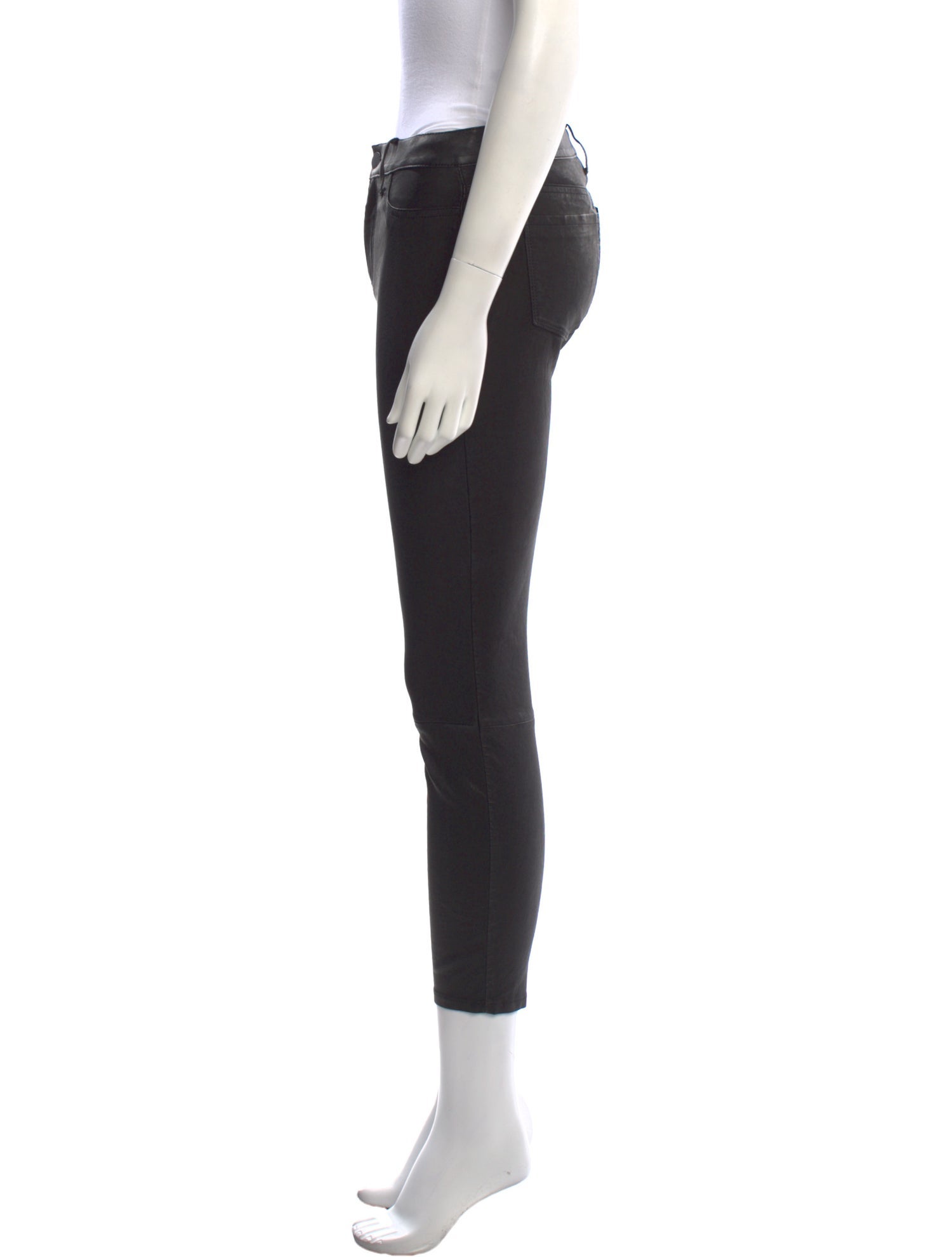 L'Agence Lamb Leather Skinny Leg Pants