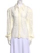 L'Agence Lace Pattern Long Sleeve Button-Up Top
