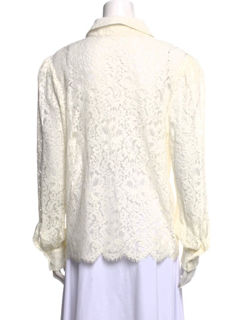L'Agence Lace Pattern Long Sleeve Button-Up Top
