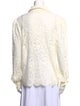 L'Agence Lace Pattern Long Sleeve Button-Up Top