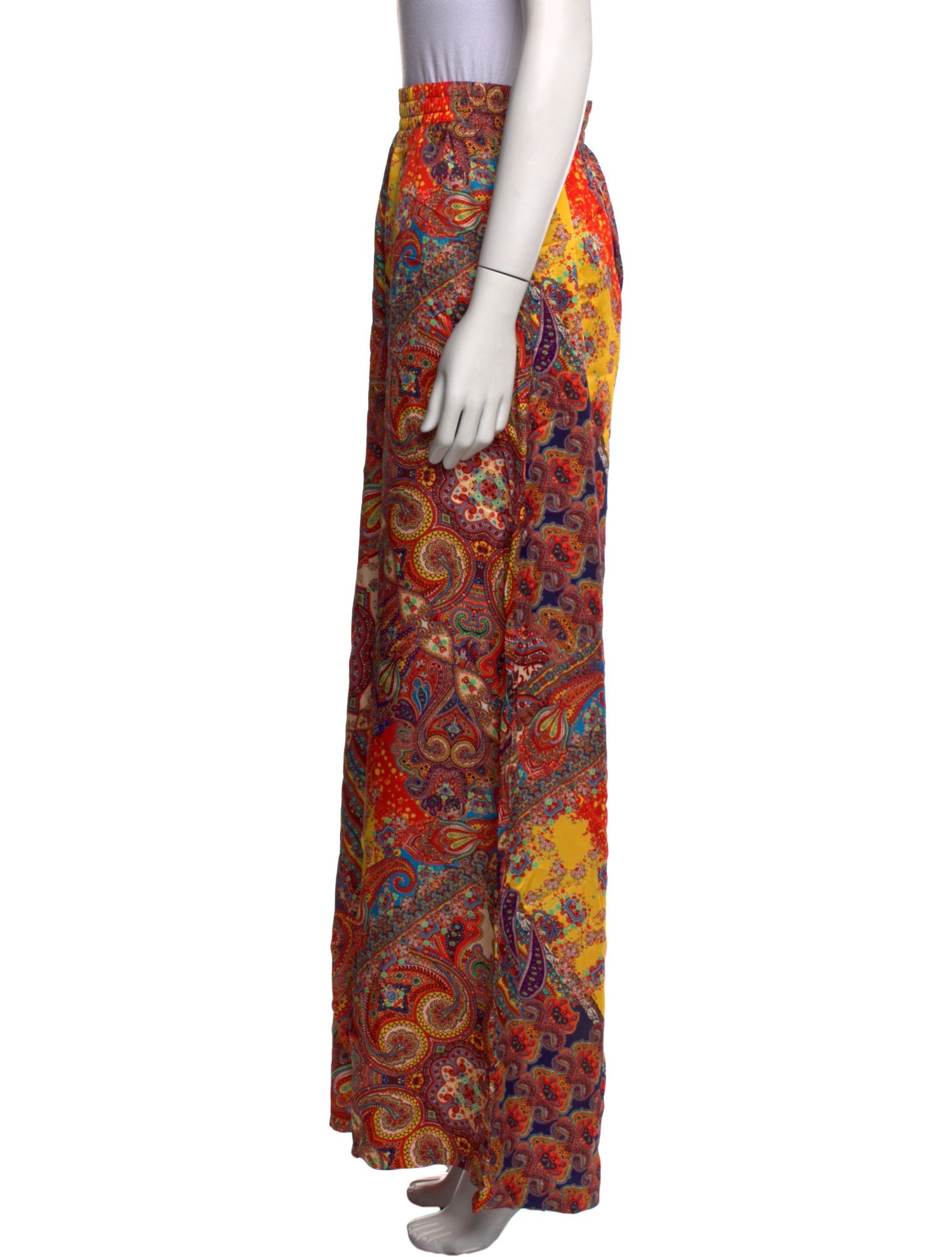 L'Agence Paisley Print Wide Leg Pants