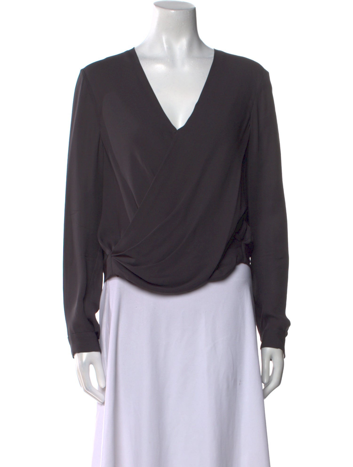L'Agence Silk V-Neck Blouse