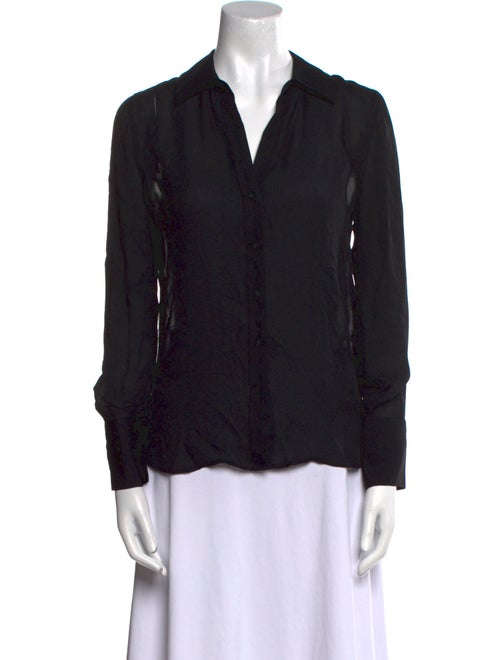 L'Agence Silk Long Sleeve Button-Up Top