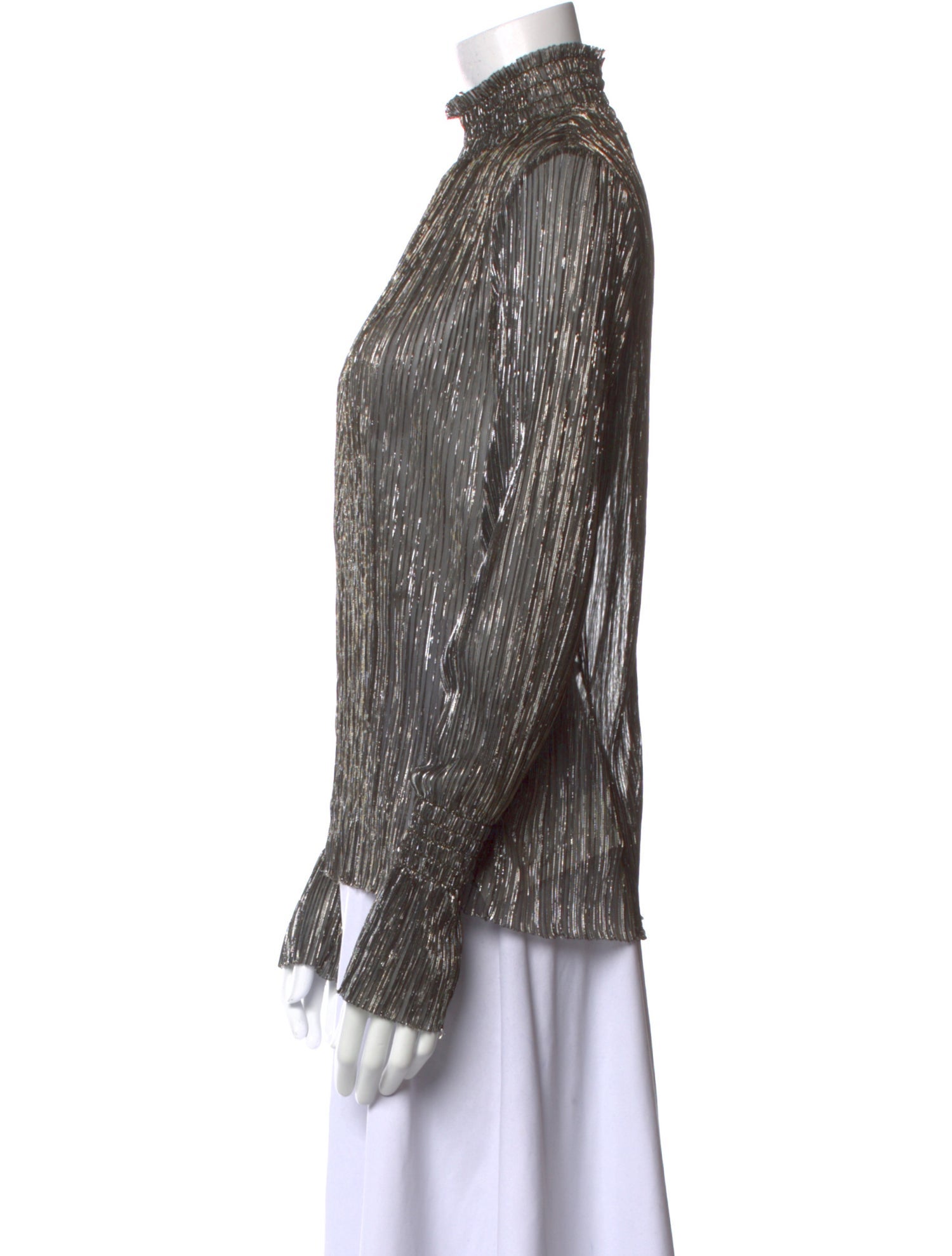 L'Agence Printed Mock Neck Blouse