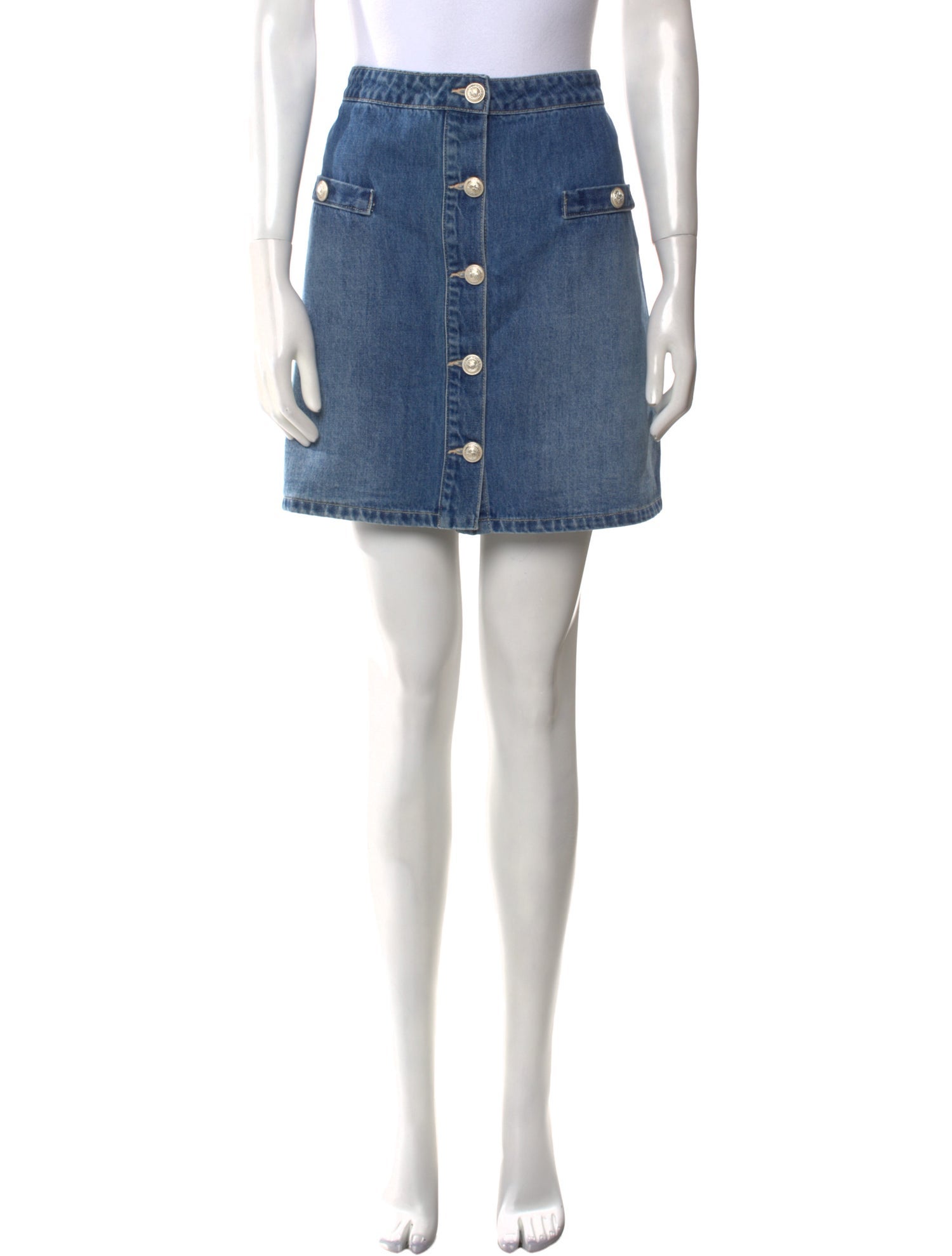L'Agence Distressed Accents Mini Skirt