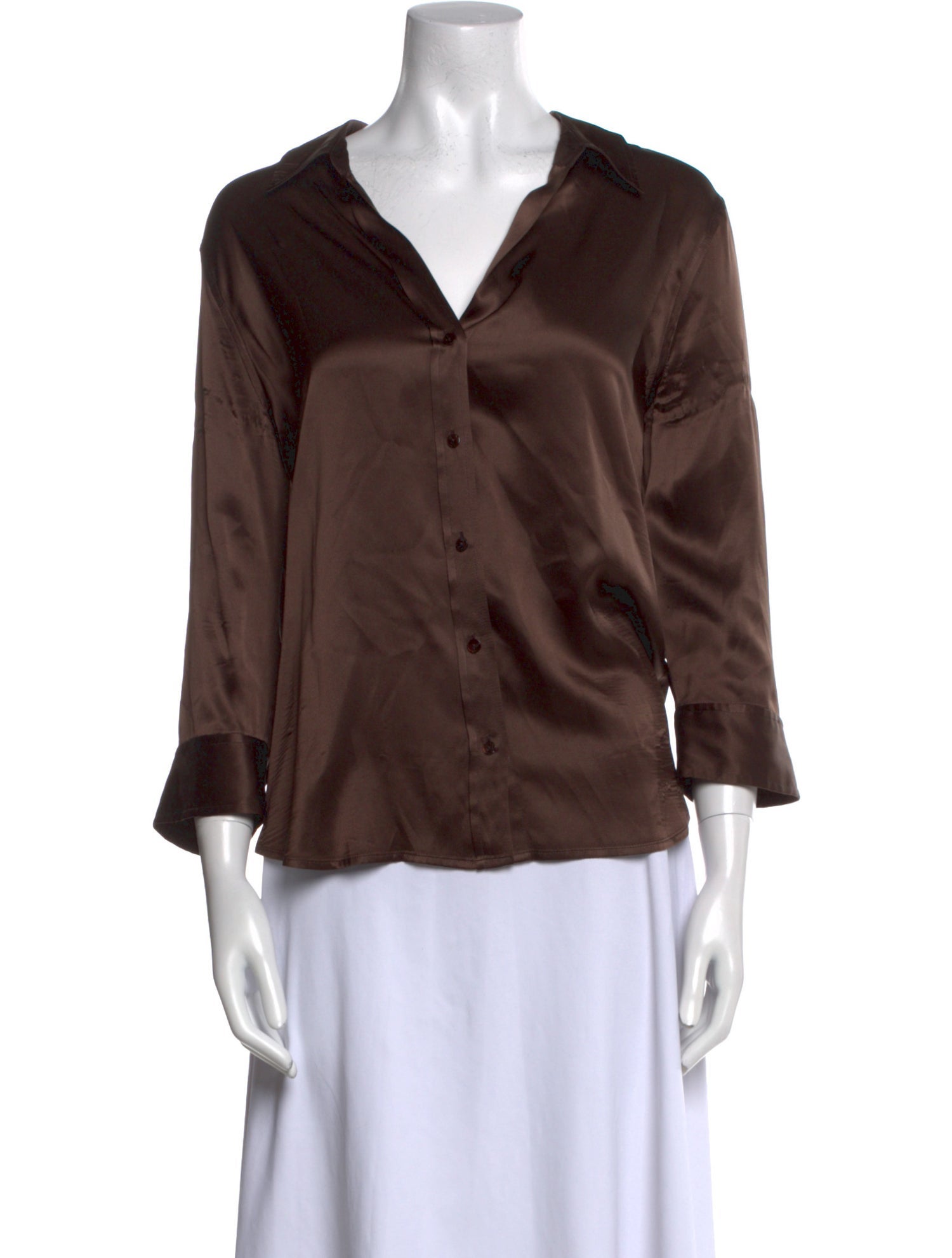L'Agence Silk V-Neck Blouse