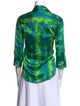 L'Agence Silk Printed Button-Up Top