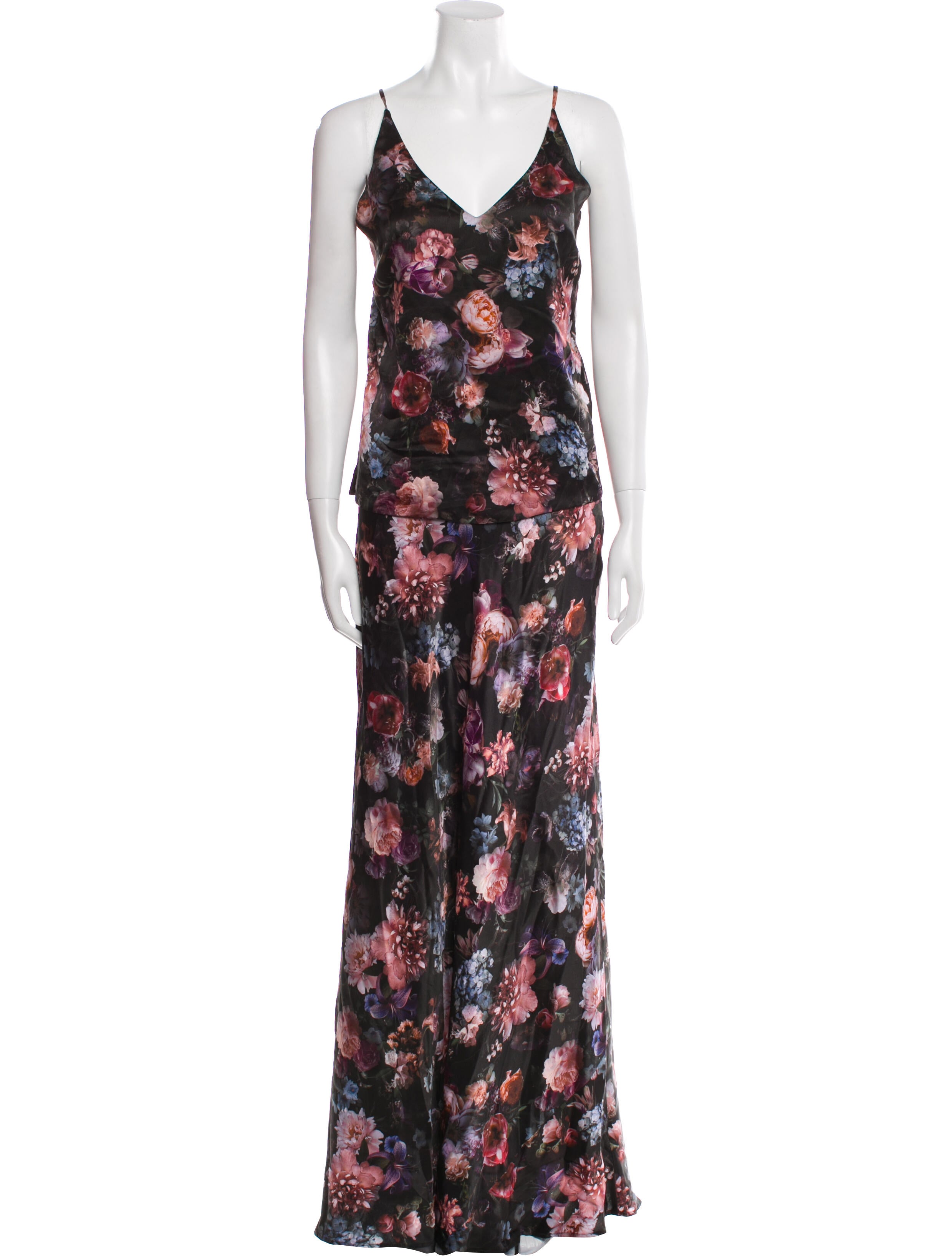 L'Agence Silk Floral Print Skirt Set