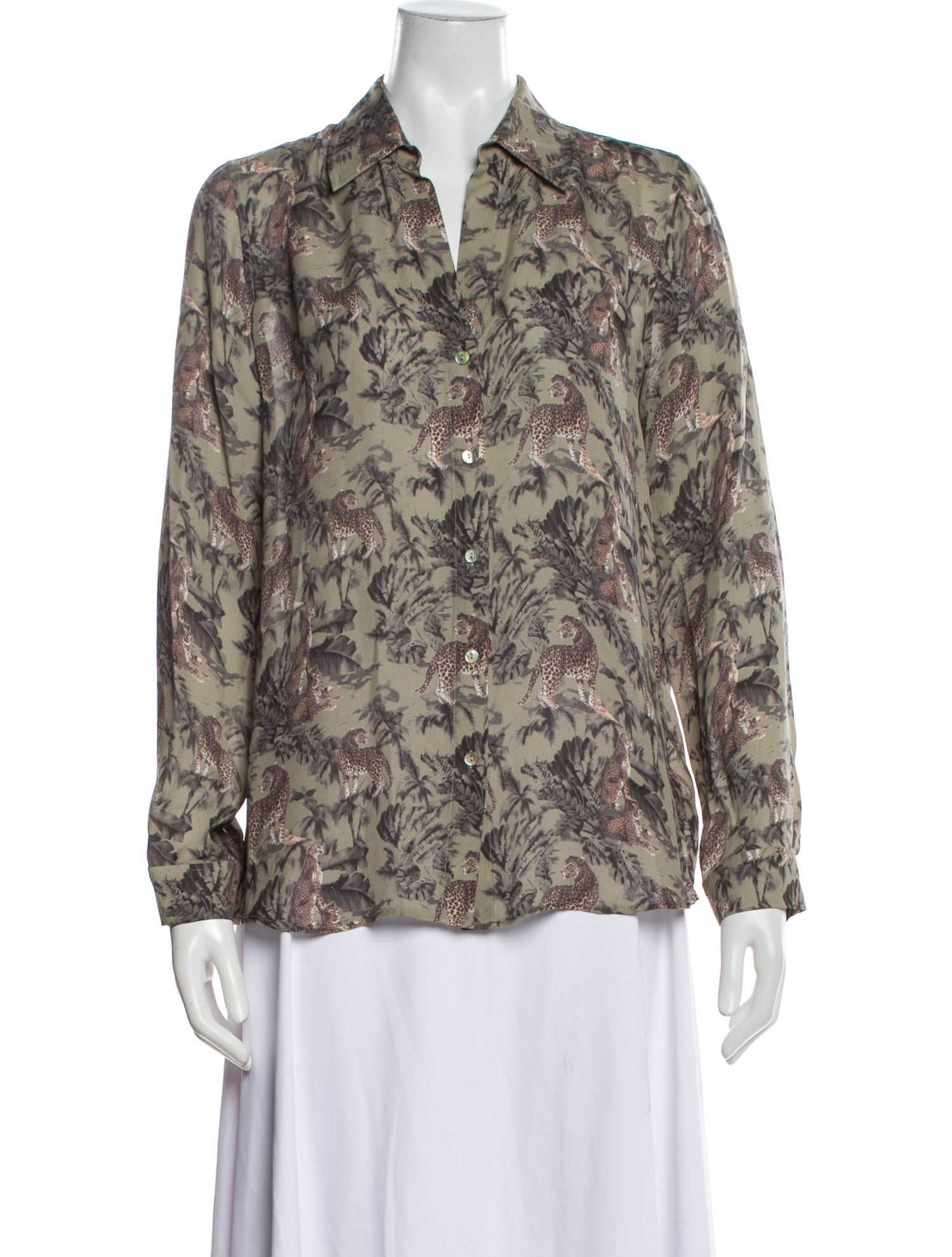 L'Agence Silk Printed Blouse