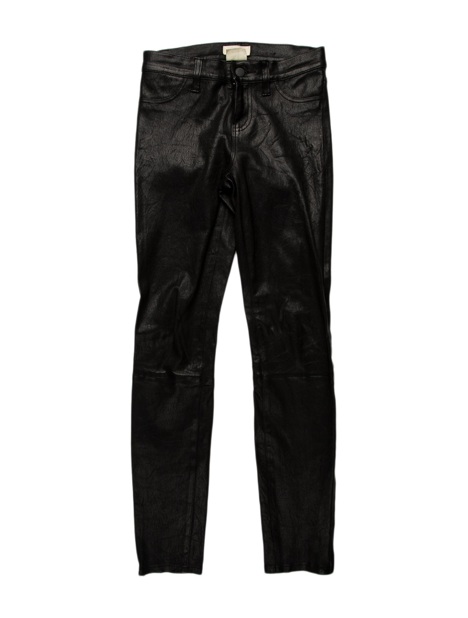 L'Agence Lamb Leather Skinny Leg Pants
