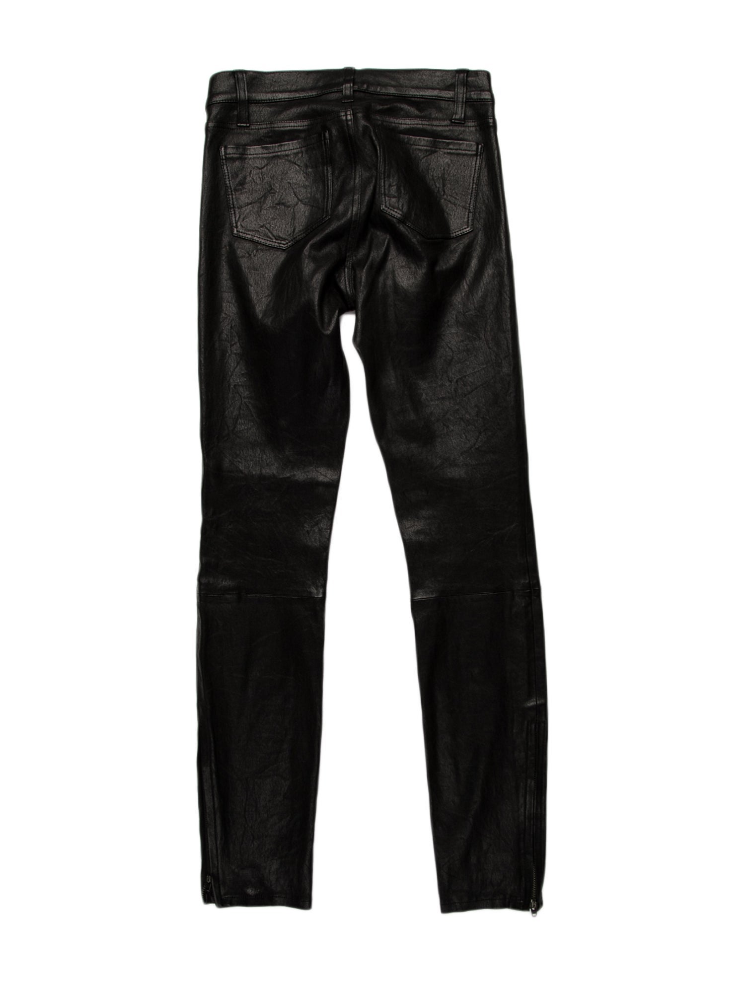L'Agence Lamb Leather Skinny Leg Pants