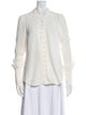 L'Agence Silk Three-Quarter Sleeve Button-Up Top