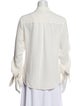 L'Agence Silk Three-Quarter Sleeve Button-Up Top
