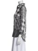 L'Agence Printed Three-Quarter Sleeve Button-Up Top