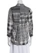 L'Agence Printed Three-Quarter Sleeve Button-Up Top