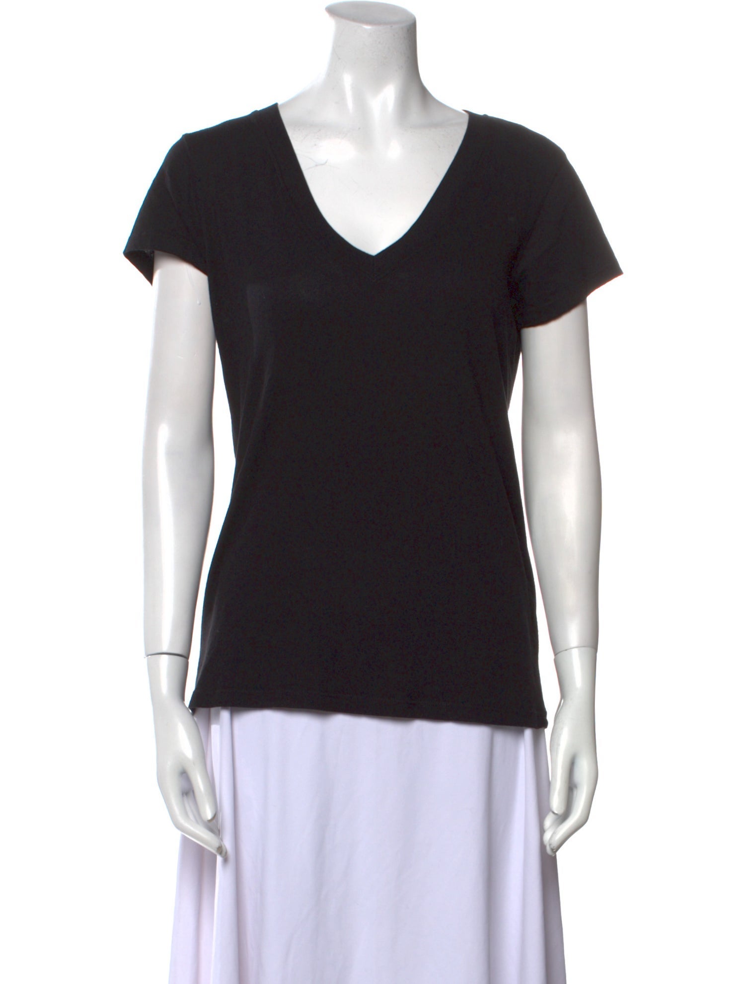 L'Agence V-Neck Short Sleeve T-Shirt