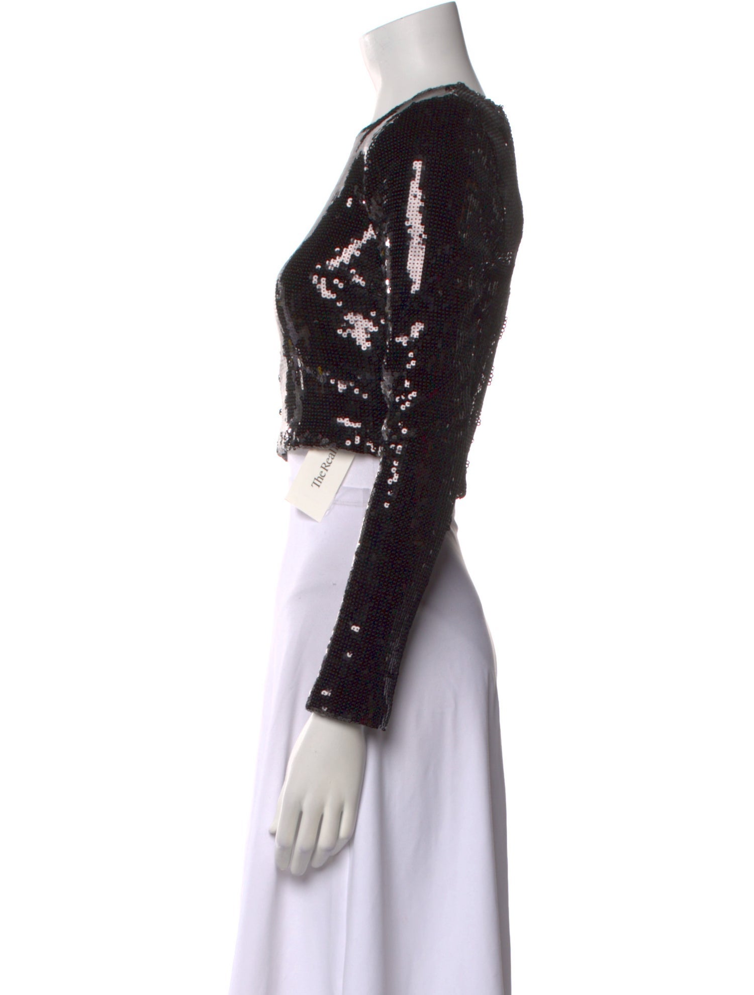 L'Agence Crew Neck Long Sleeve Crop Top w/ Tags