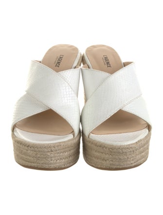 L'Agence Embossed Leather Cutout Accent Espadrilles