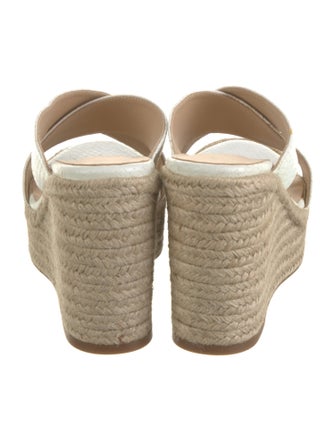 L'Agence Embossed Leather Cutout Accent Espadrilles