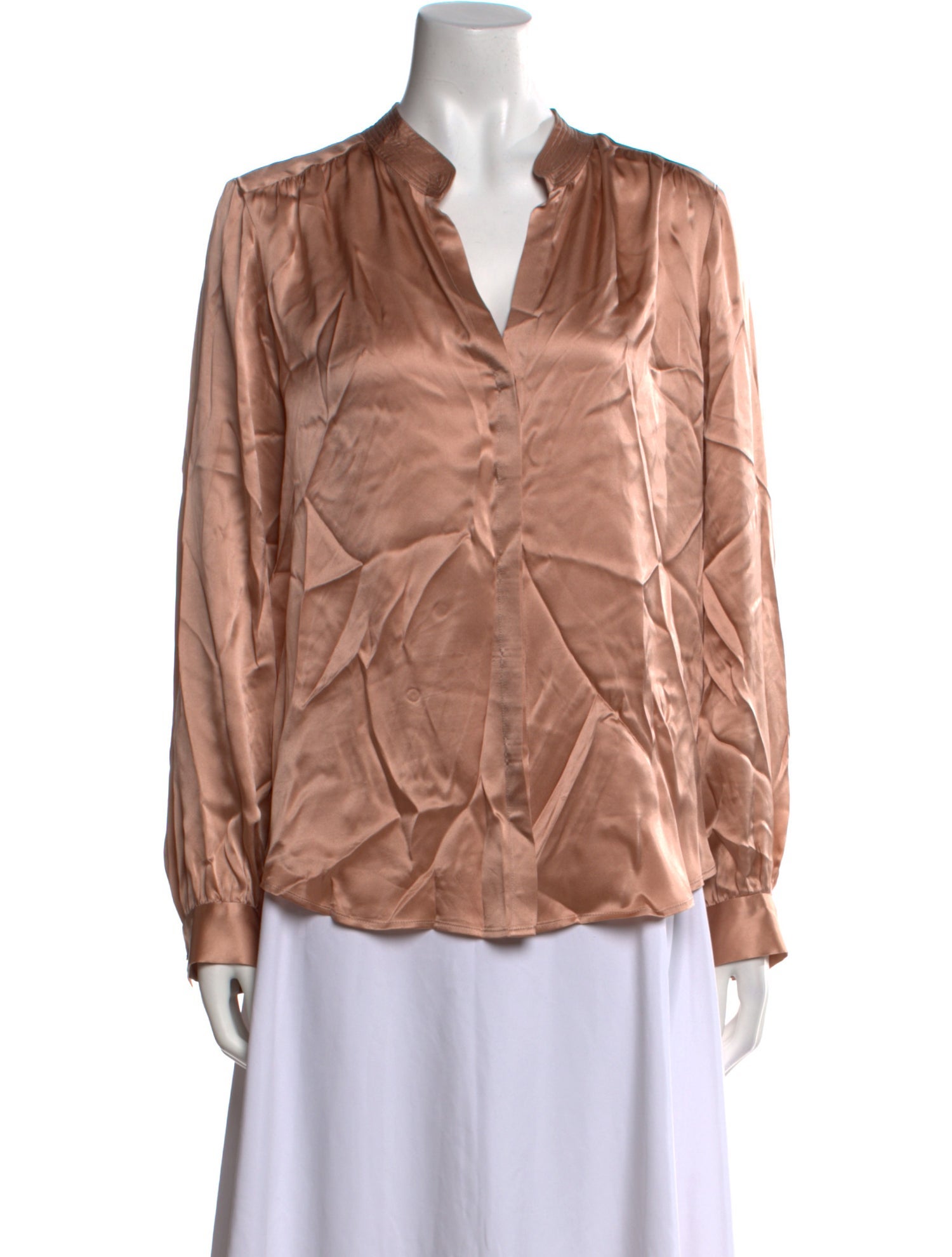 L'Agence Silk V-Neck Blouse