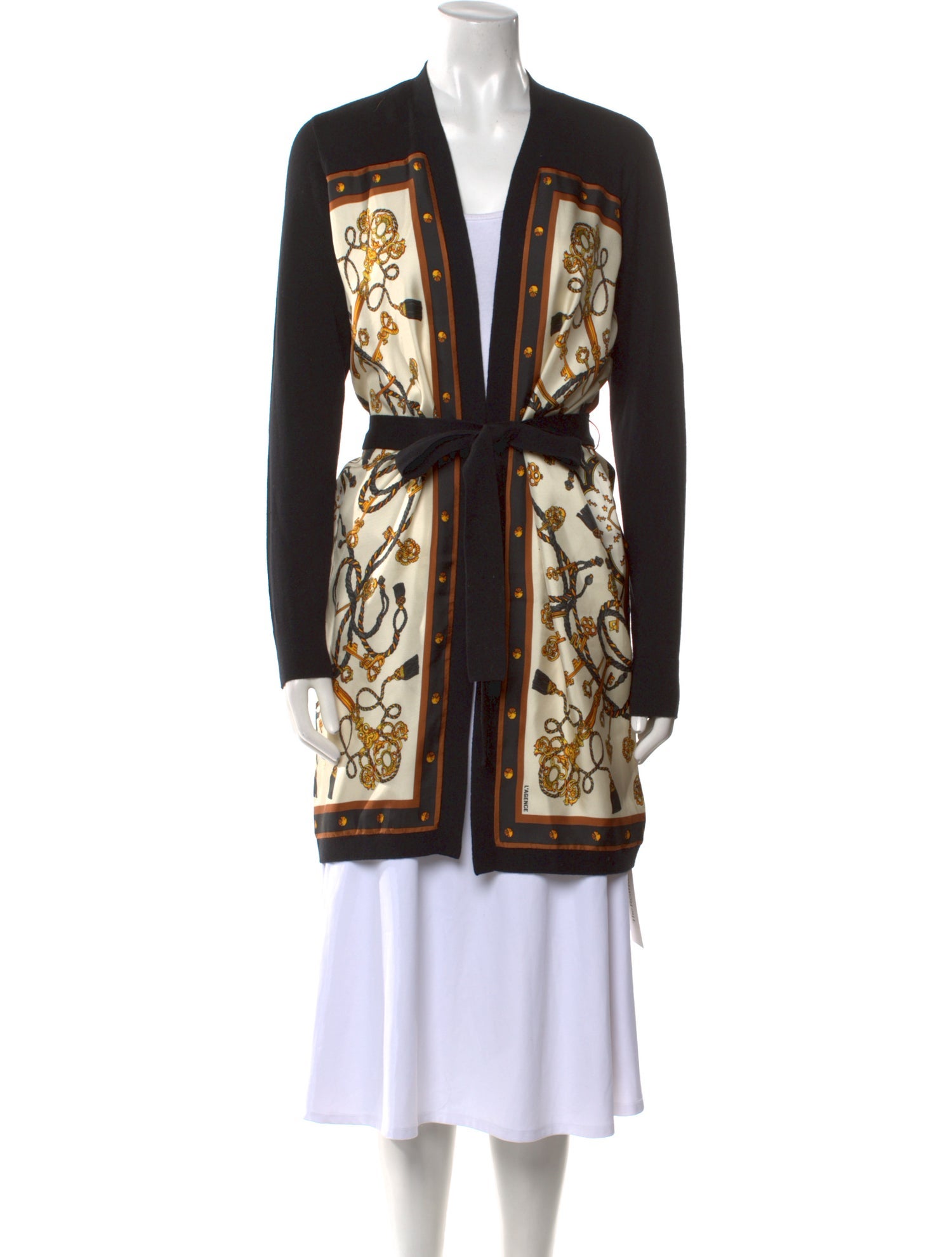 L'Agence Printed V-Neck Sweater w/ Tags