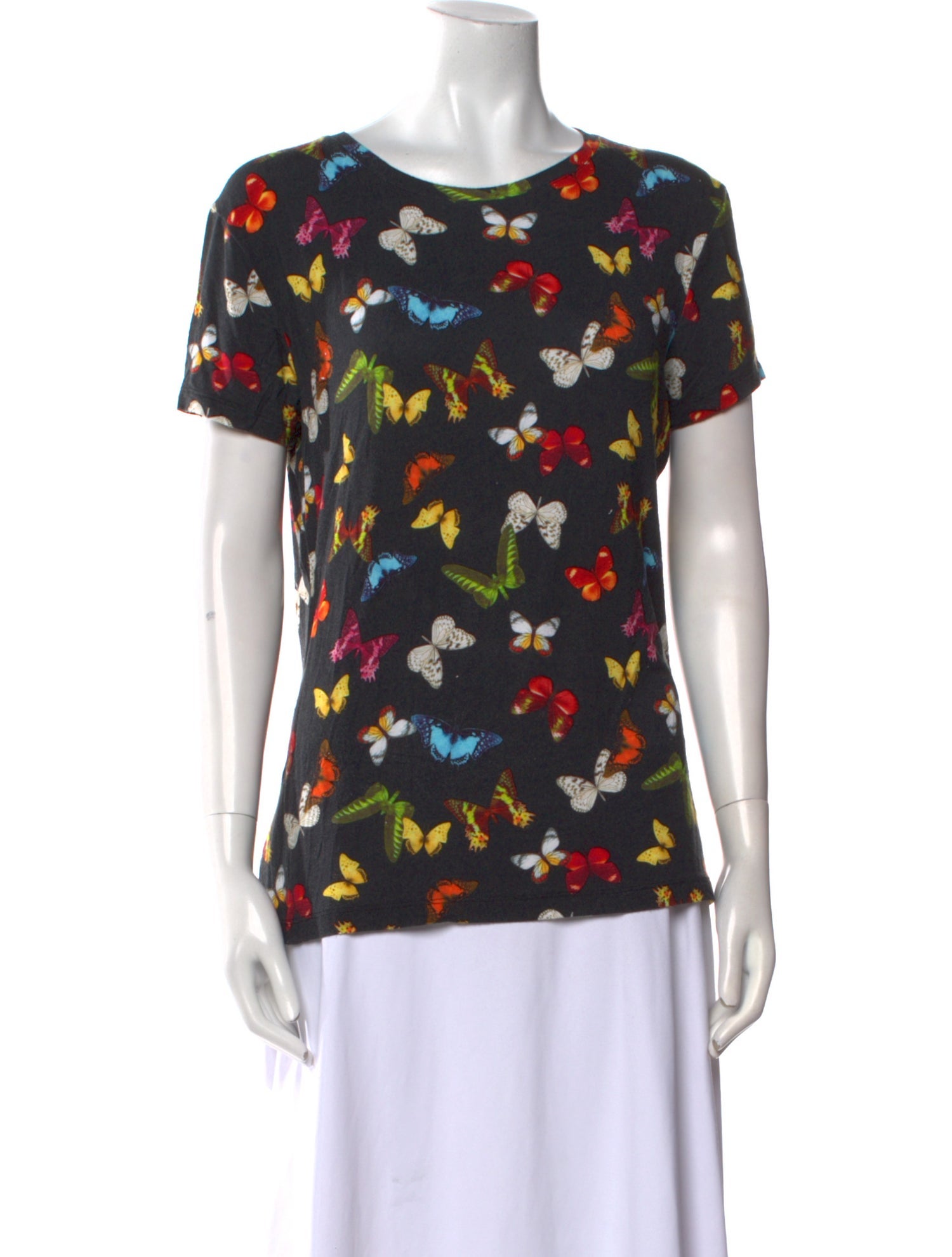 L'Agence Silk Printed T-Shirt