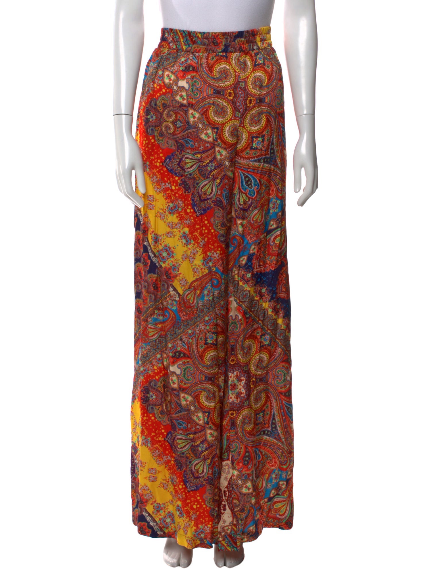L'Agence Paisley Print Wide Leg Pants w/ Tags
