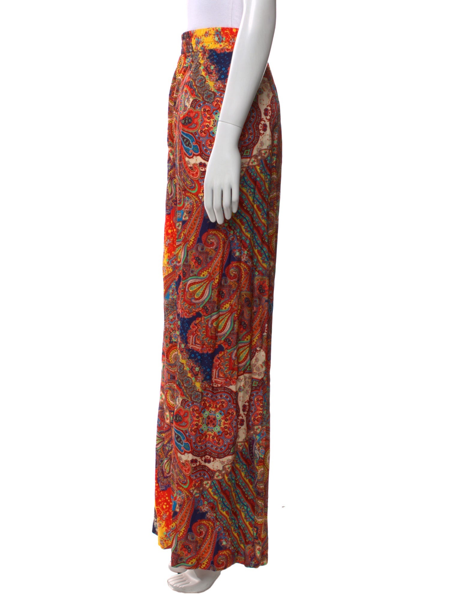 L'Agence Paisley Print Wide Leg Pants w/ Tags