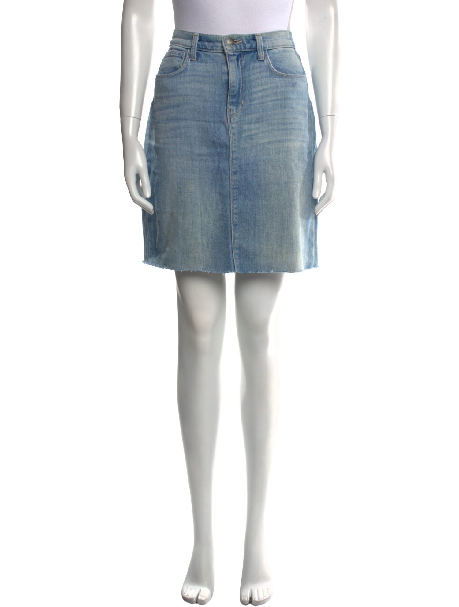 L'Agence Distressed Accents Mini Skirt