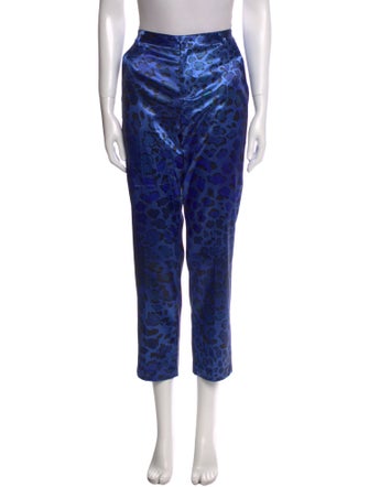 L'Agence Animal Print Straight Leg Pants