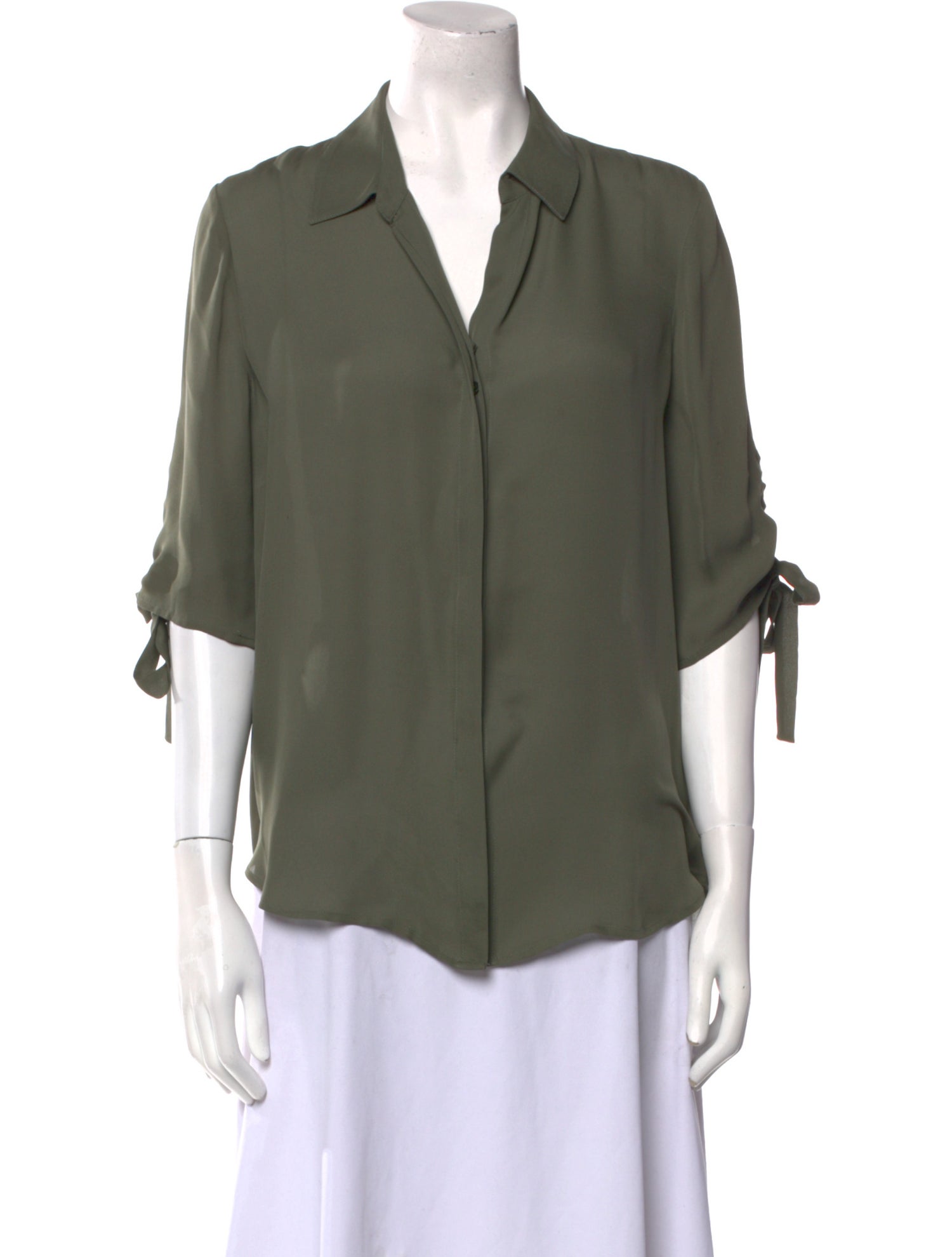 L'Agence Silk V-Neck Blouse