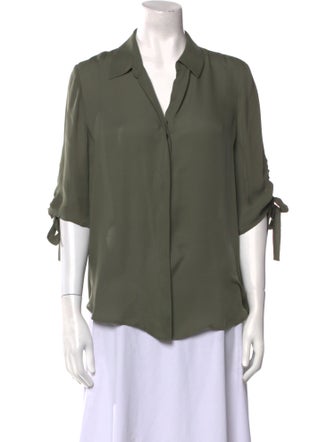 L'Agence Silk V-Neck Blouse