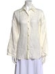L'Agence Linen Long Sleeve Button-Up Top