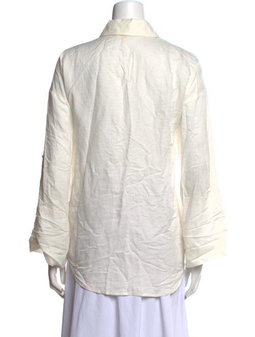 L'Agence Linen Long Sleeve Button-Up Top