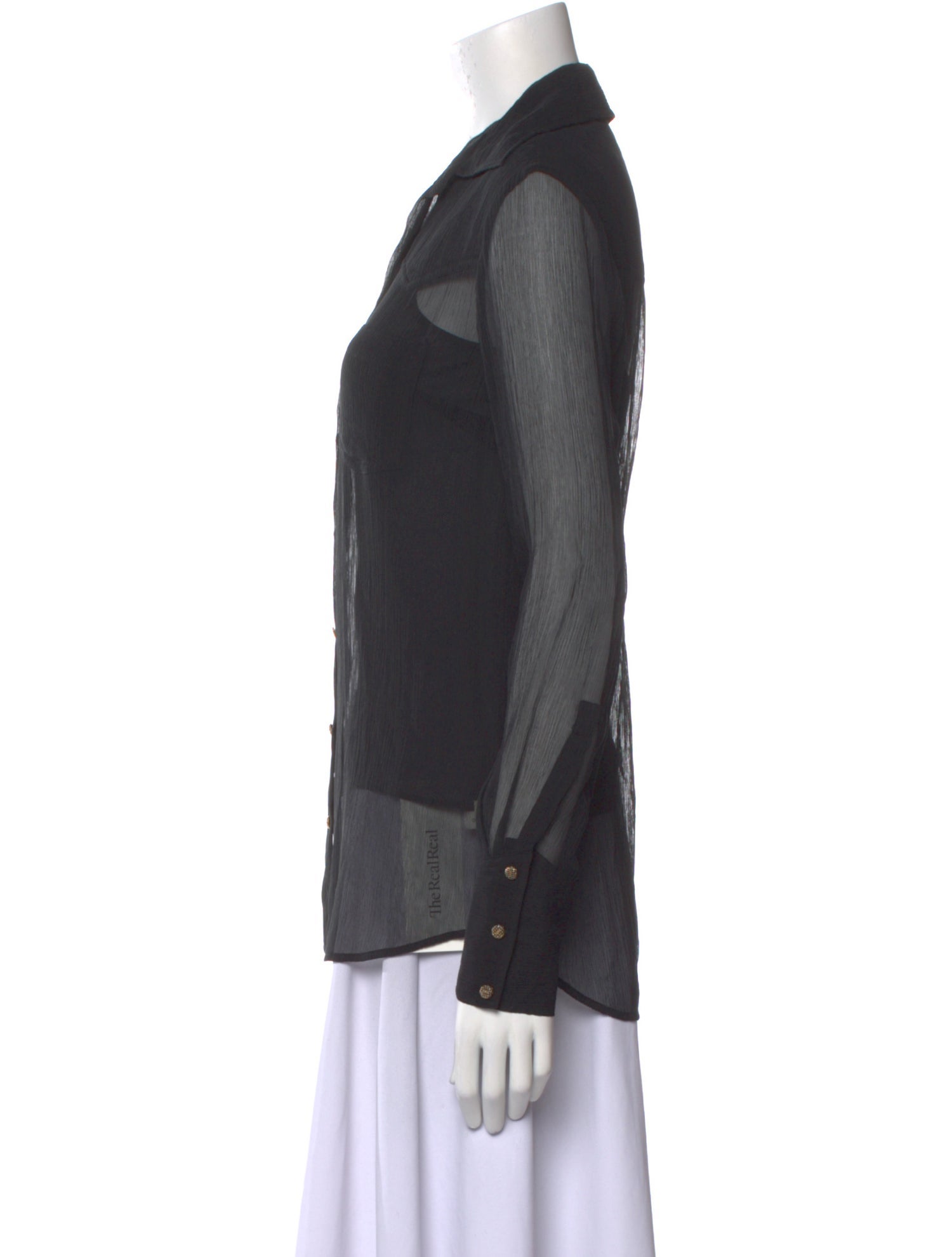 L'Agence Silk Long Sleeve Button-Up Top