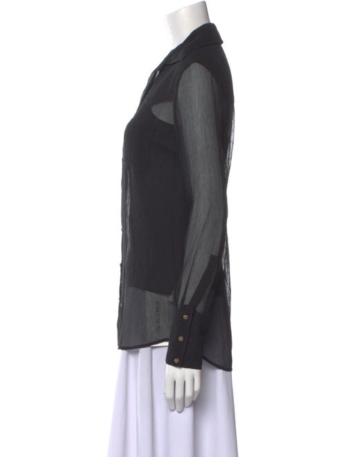 L'Agence Silk Long Sleeve Button-Up Top