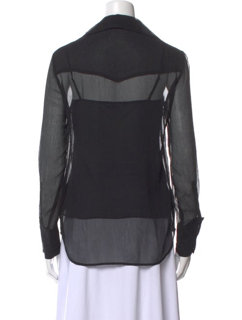 L'Agence Silk Long Sleeve Button-Up Top