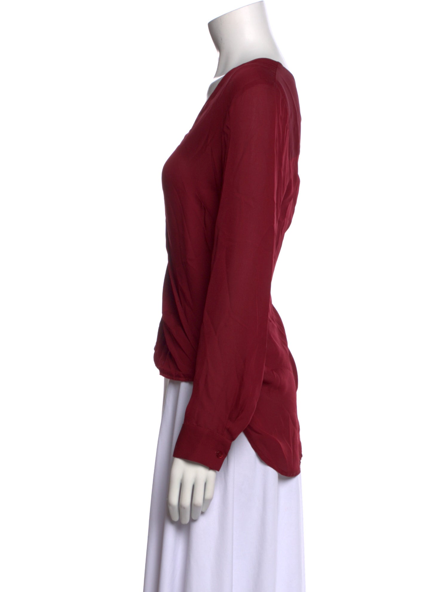 L'Agence Silk V-Neck Blouse