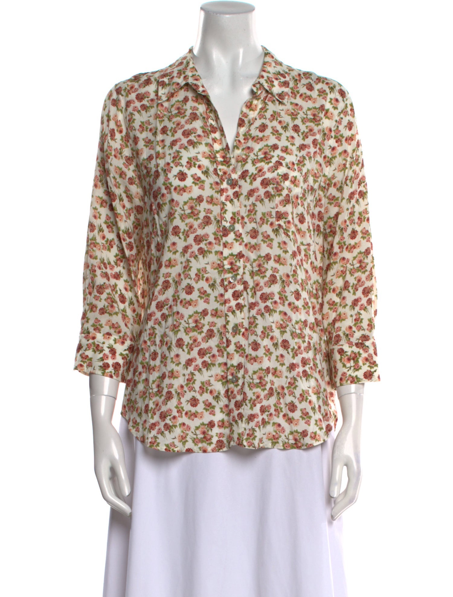 L'Agence Printed V-Neck Blouse