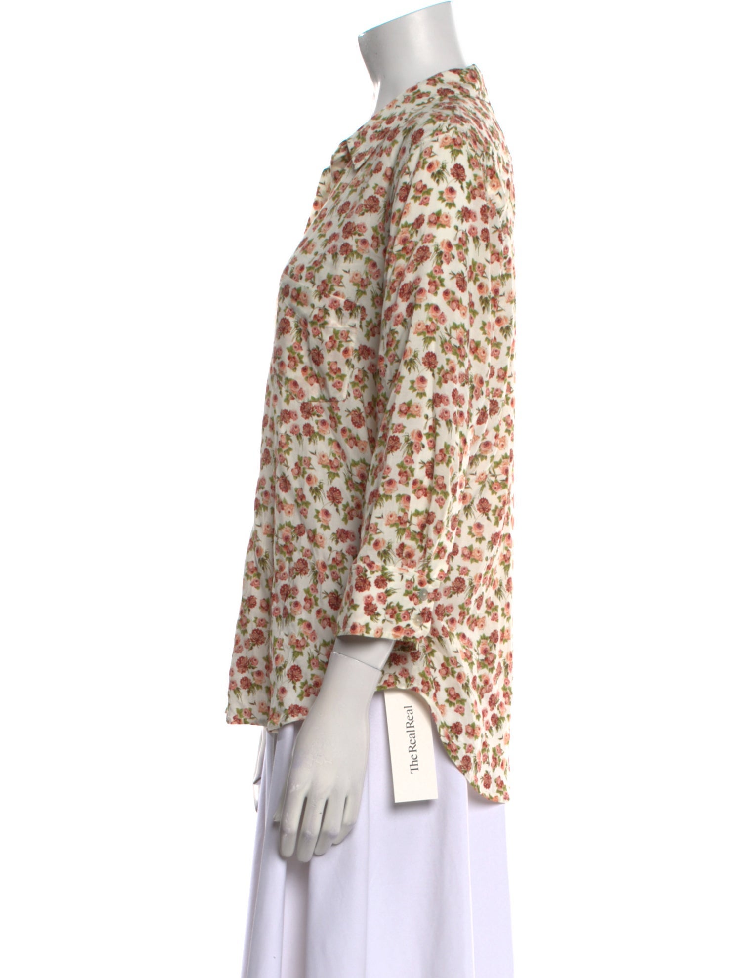 L'Agence Printed V-Neck Blouse
