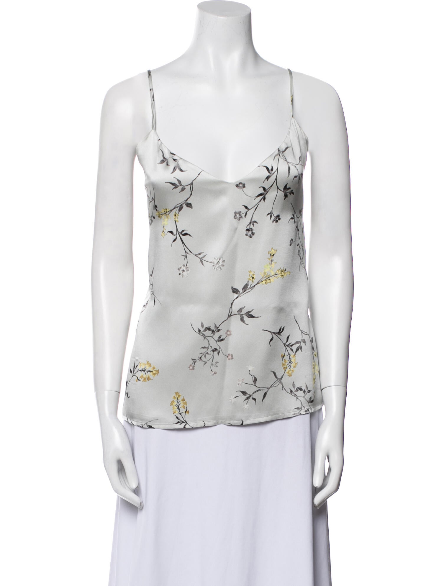 L'Agence Silk Floral Print Top